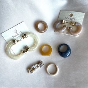 NEW Resin marble rings + hoops